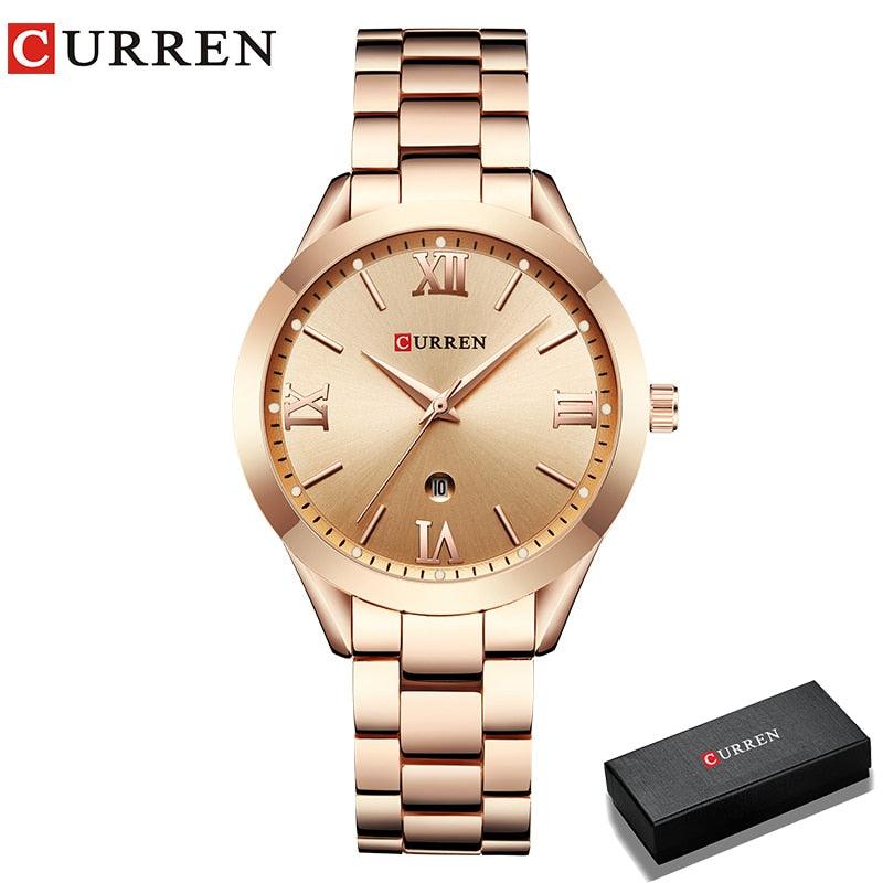 Curren-9007 Relógio De Pulseira De Aço, Relógio Femenino - Morena Variedades